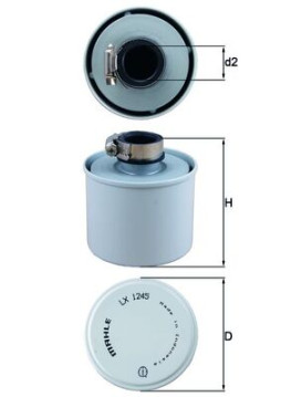 LX 1245 Vzduchový filtr, kompresor-nasávaný vzduch MAHLE