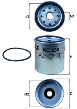 KC 238D Palivový filtr MAHLE