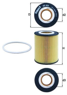 OX 433D MAHLE olejový filter OX 433D MAHLE