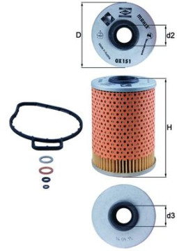 OX 151D Olejový filtr MAHLE