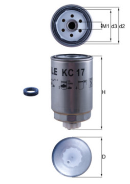 KC 17D Palivový filtr MAHLE