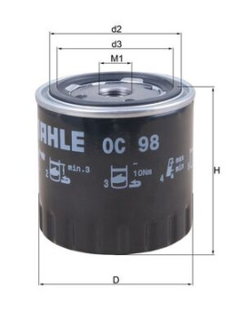 OC 98 Olejový filtr MAHLE