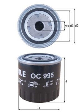 OC 995 MAHLE olejový filter OC 995 MAHLE