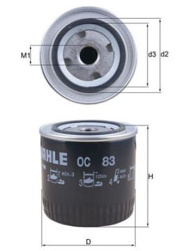 OC 83 Olejový filtr MAHLE