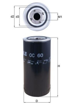 OC 60 MAHLE olejový filter OC 60 MAHLE