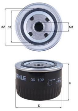 OC 102 Olejový filtr MAHLE