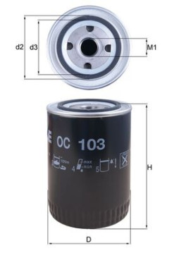 OC 103 MAHLE olejový filter OC 103 MAHLE