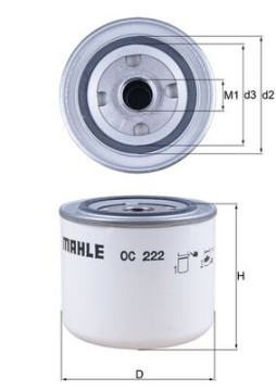 OC 222 Olejový filtr MAHLE