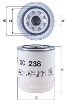 OC 238 Olejový filtr MAHLE