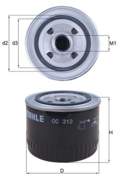 OC 312 Olejový filtr MAHLE