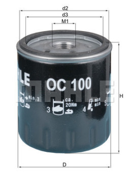 OC 100 Olejový filtr MAHLE