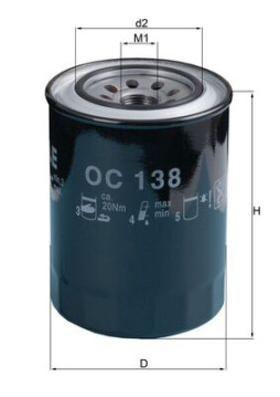 OC 138 MAHLE olejový filter OC 138 MAHLE