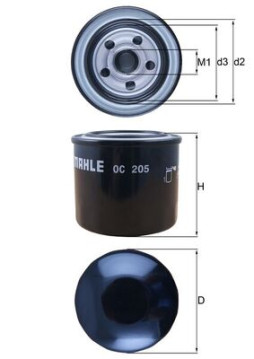 OC 205 Olejový filtr MAHLE