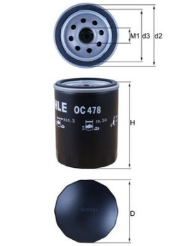 OC 478 Olejový filtr MAHLE