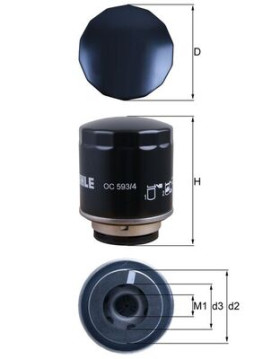 OC 593/4 Olejový filtr MAHLE