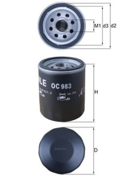 OC 983 Olejový filtr MAHLE