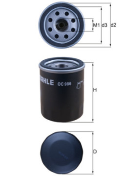 OC 986 MAHLE olejový filter OC 986 MAHLE