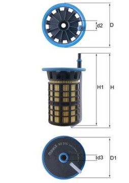 KX 515 Palivový filtr MAHLE