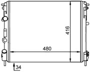 CR 92 000S Chladič, chlazení motoru BEHR MAHLE