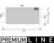 AC 942 000P Kondenzátor, klimatizace MAHLE