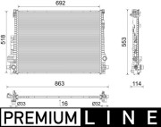 CR 2605 000P Chladič, chlazení motoru BEHR *** PREMIUM LINE *** MAHLE