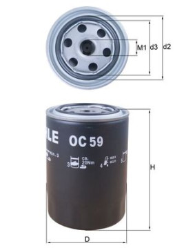 OC 59 MAHLE olejový filter OC 59 MAHLE