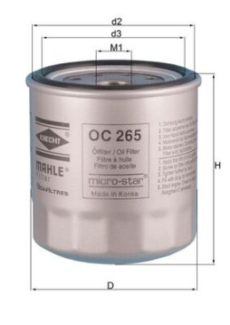 OC 265 Olejový filtr MAHLE