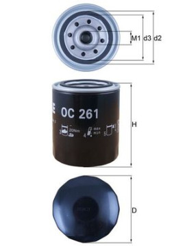 OC 261 Olejový filtr MAHLE