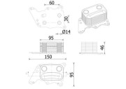 CLC 278 000S Olejový chladič, motorový olej MAHLE