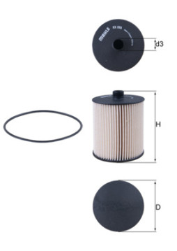 KX 335D Palivový filtr MAHLE