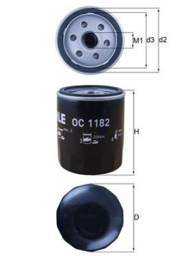 OC 1182 Olejový filtr MAHLE