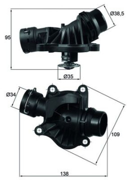 TI 234 88 Termostat, chladivo BEHR MAHLE