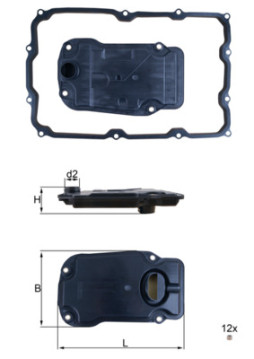 HX 271D Hydraulický filtr, automatická převodovka MAHLE