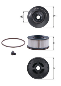 KX 591D Palivový filtr MAHLE