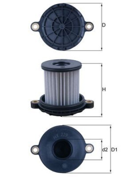 HX 229 MAHLE hydraulický filter automatickej prevodovky HX 229 MAHLE
