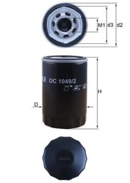OC 1049/2 MAHLE olejový filter OC 1049/2 MAHLE
