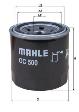 OC 500 Olejový filtr MAHLE