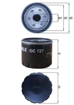 OC 727 Olejový filtr MAHLE