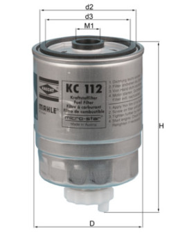 KC 112 Palivový filtr MAHLE