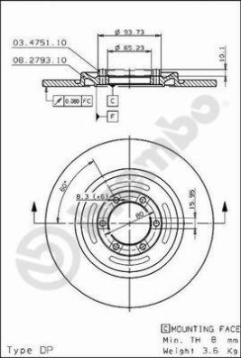 BS 7344 Brzdový kotouč BRECO