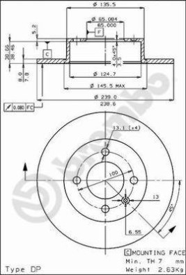 BS 7179 Brzdový kotouč BRECO