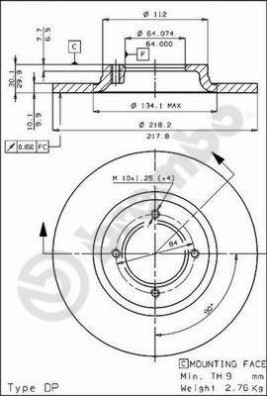 BS 7203 Brzdový kotouč BRECO