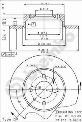 BS 7210 Brzdový kotouč BRECO