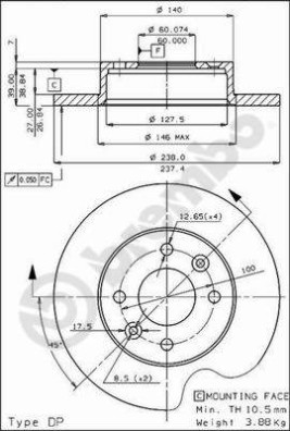 BS 7254 Brzdový kotouč BRECO