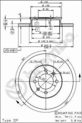 BS 7340 Brzdový kotouč BRECO