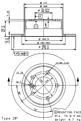 BS 7659 Brzdový kotouč BRECO