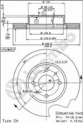 BS 7888 Brzdový kotouč BRECO