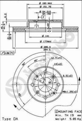 BS 7961 Brzdový kotouč BRECO