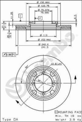 BS 8092 BRECO brzdový kotúč BS 8092 BRECO