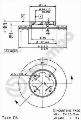 BS 8151 Brzdový kotouč BRECO